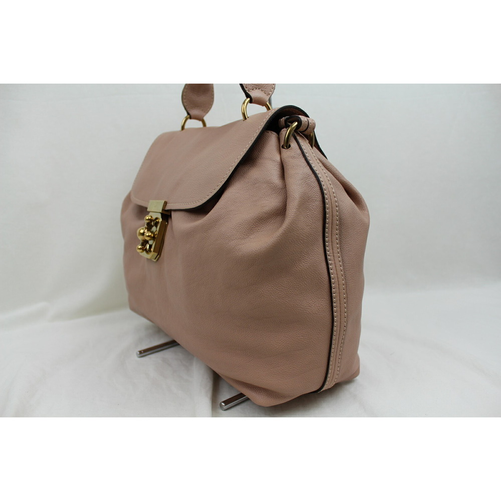 Chloe Bag Shoulder Handbag Elsie Tan Leather Beige